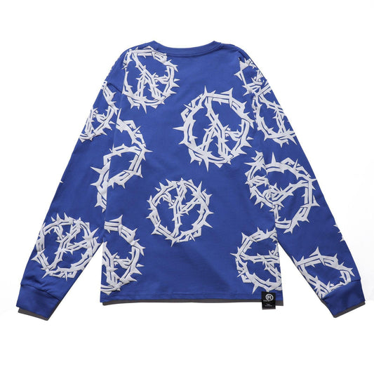 NUMBER R PEACE L/S PRINT TEE (BLUE)-NR_00001_S_BE