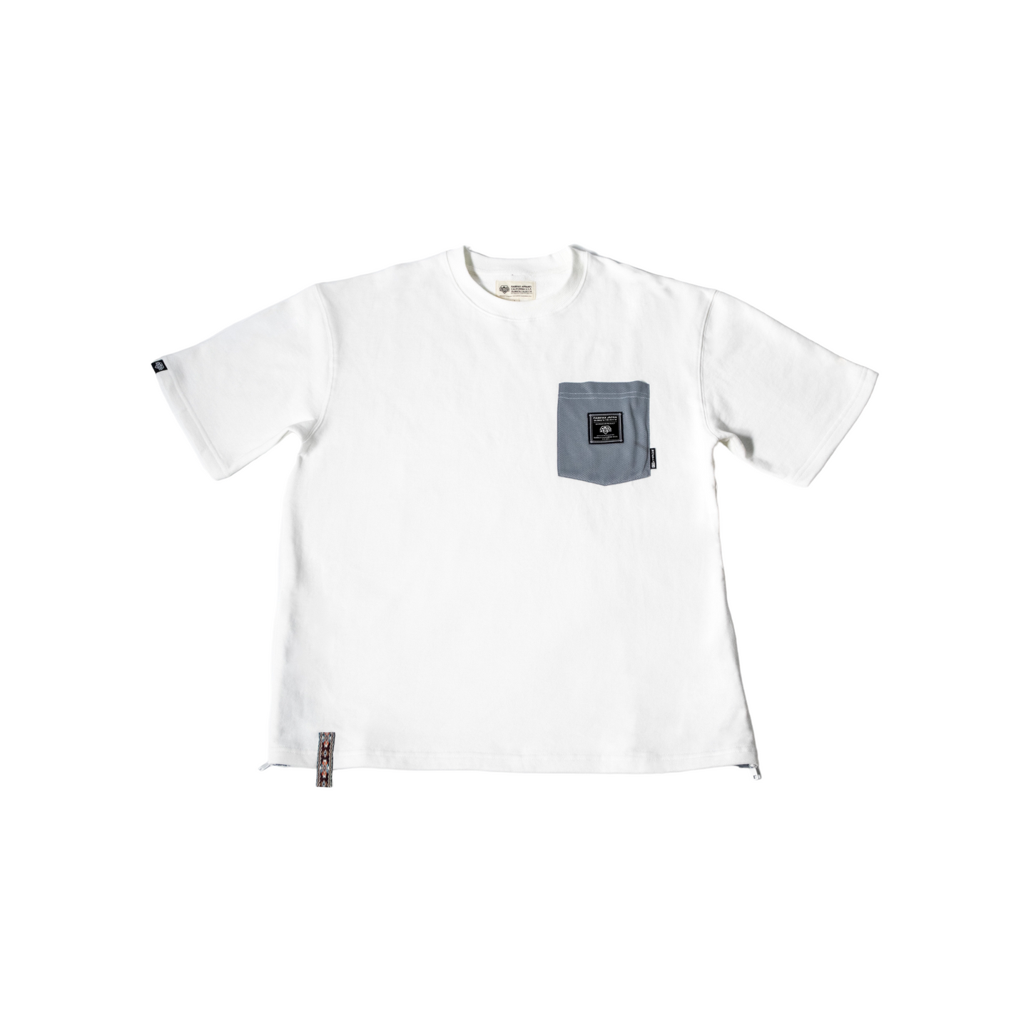 FXFW23-TE04 PATCHWORK SIDE ZIPPER POCKET TEE