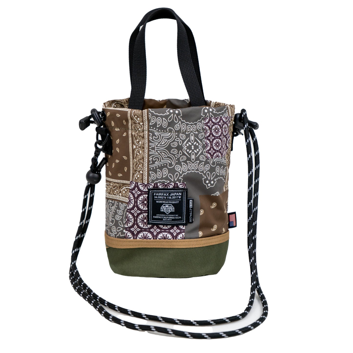 FF1120 PATCHWORK BANDANA MINI BUCKET TOTE