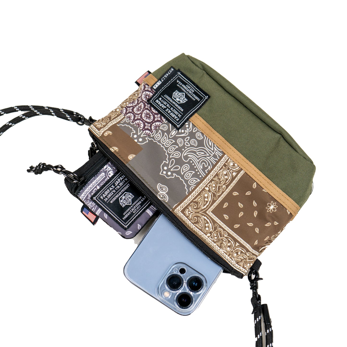 FF1320 PATCHWORK BANDANA MINI BIKE POUCH