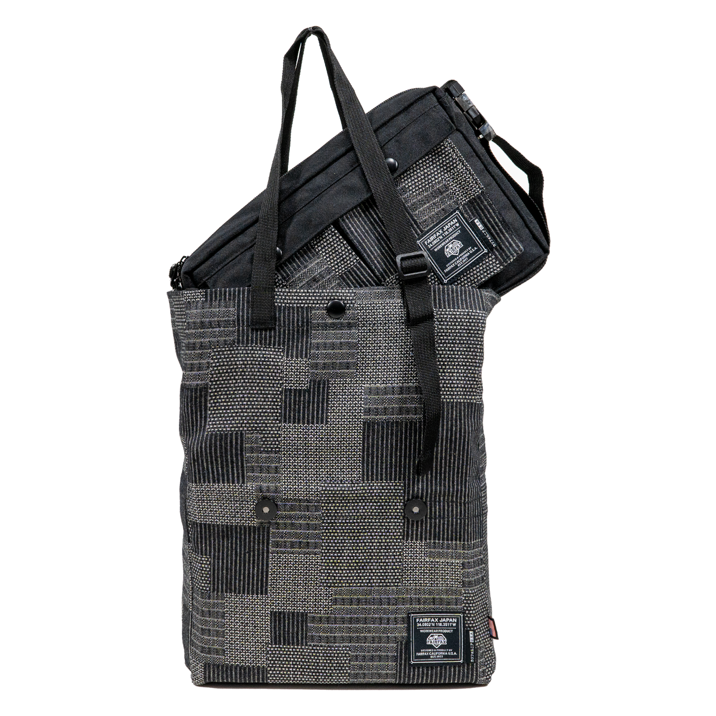 FF1410-SASIKO 2 WAY MESSENGER TOTE