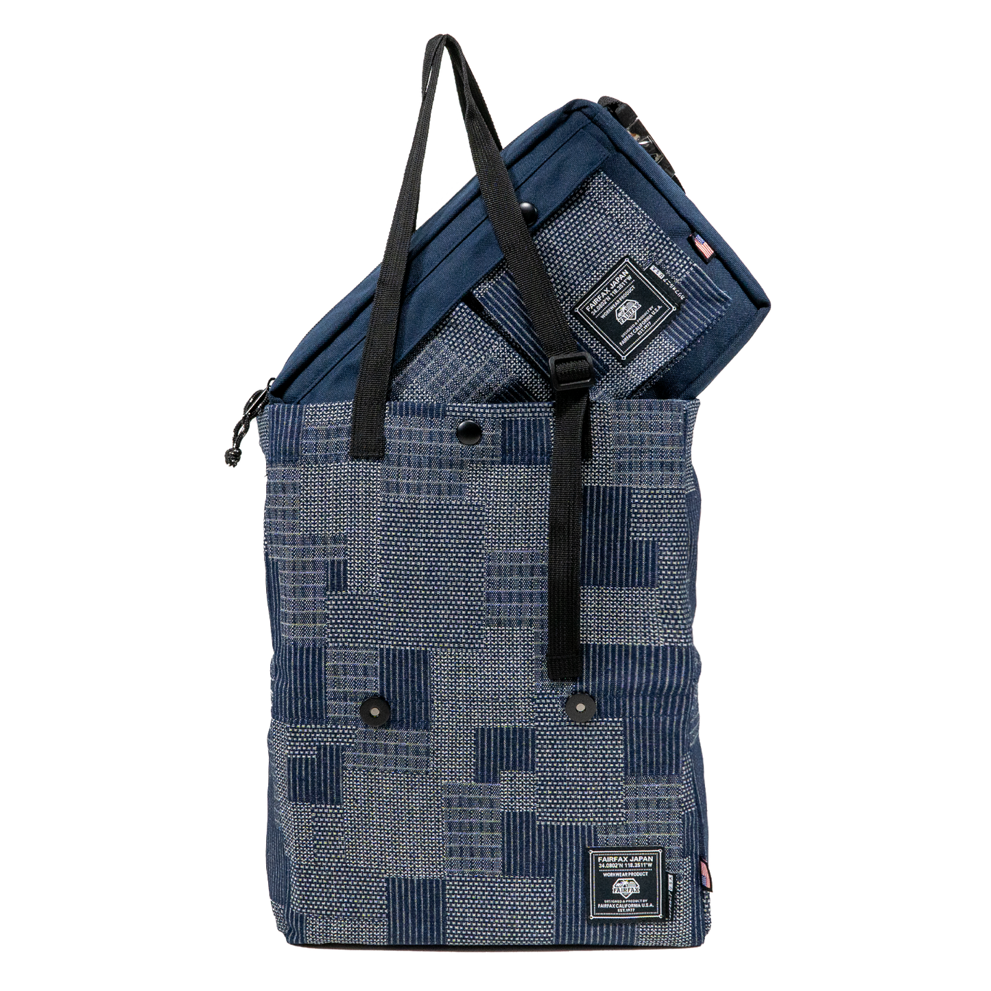 FF1410-SASIKO 2 WAY MESSENGER TOTE