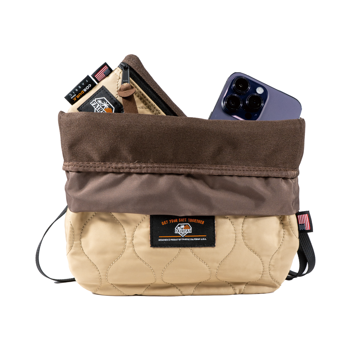 FF4800-QUILTED 2 WAY REVERSIBLE POUCH